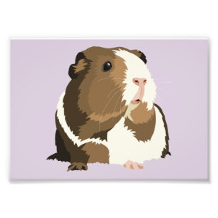 Retro Meerschweinchen-"Betty" Druck (Rahmen