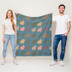Retro-Meerschweinchen-Decke Einzigartiges Geschenk Fleecedecke