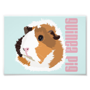 Retro Meerschweinchen "Elsie" Druck (Rahmen