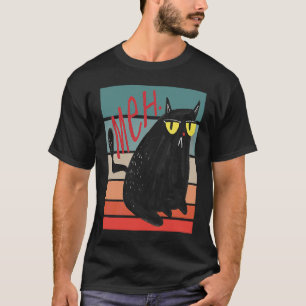 Retro Meh mürrische schwarze Katze sarkastisches K T-Shirt