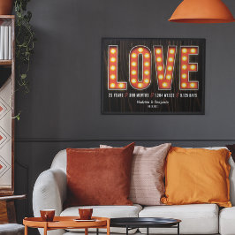 Retro Meilenstein 25 Jahre Personalisierte Liebe Poster