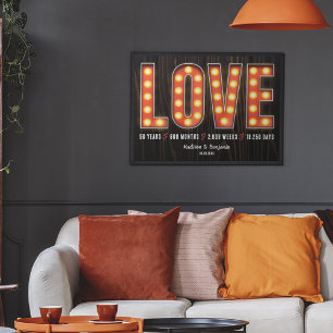 Retro Meilenstein 50 Jahre Personalisierte Liebe Poster