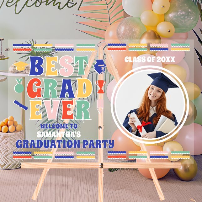 Retro Meilleur Grad Jamais Photo Graduation Bienve (Créateur téléchargé)