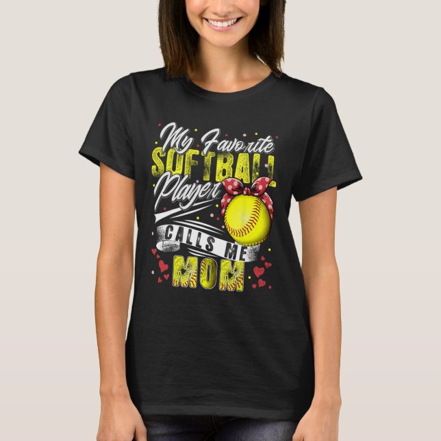 Retro Mein Lieblings-Softball-Player nennt mich Ma T-Shirt (Vorderseite)