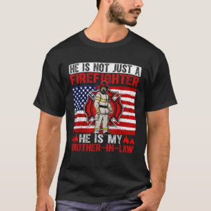 Retro Mein Schwager ist eine Feuerwehrflagge USA T-Shirt