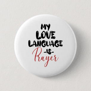 Retro meine Liebe Sprache ist Gebet Jesus Christli Button