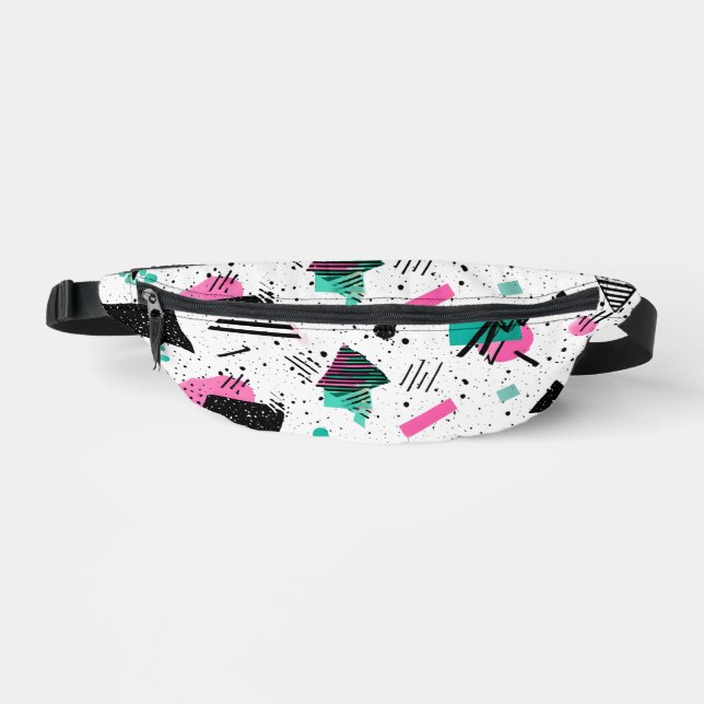 Retro Memphis Geometric Pattern Bauchtasche (Vorderseite)