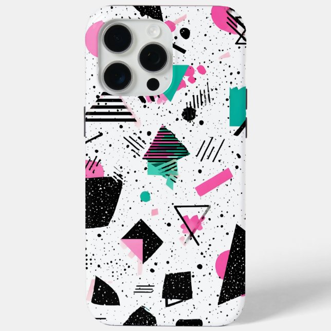 Retro Memphis Geometric Pattern Case-Mate iPhone Hülle (Rückseite)