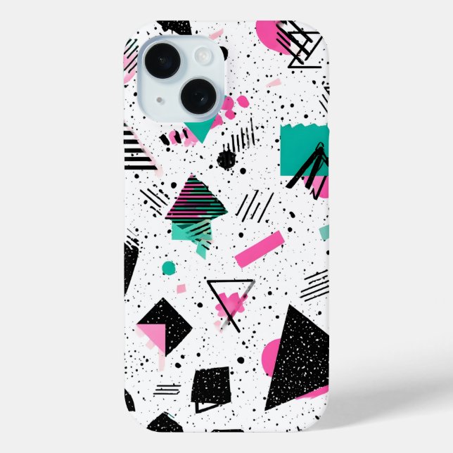 Retro Memphis Geometric Pattern Case-Mate iPhone Hülle (Rückseite)