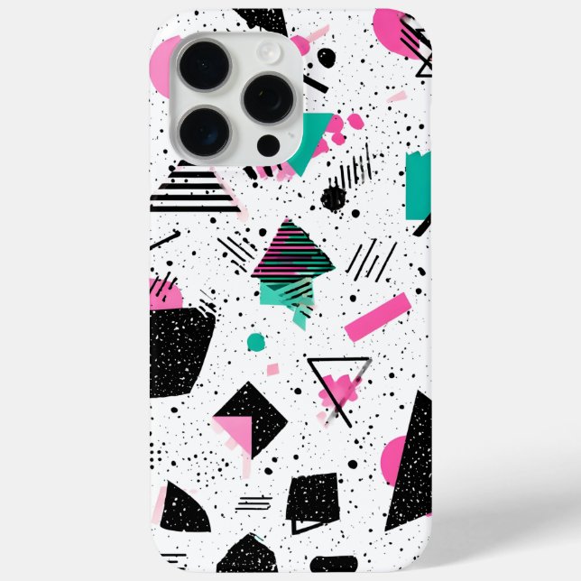 Retro Memphis Geometric Pattern Case-Mate iPhone Hülle (Rückseite)