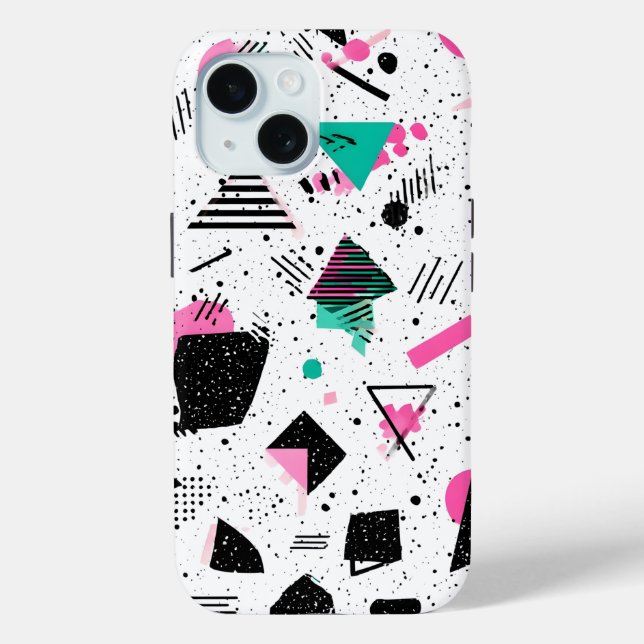 Retro Memphis Geometric Pattern Case-Mate iPhone Hülle (Rückseite)