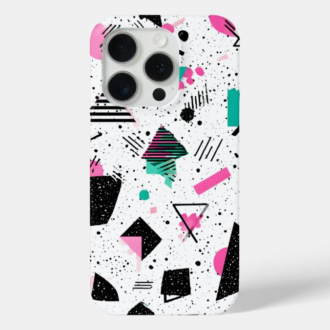 Retro Memphis Geometric Pattern Case-Mate iPhone Hülle (Rückseite)