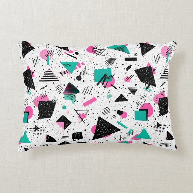 Retro Memphis Geometric Pattern Dekokissen (Vorderseite)