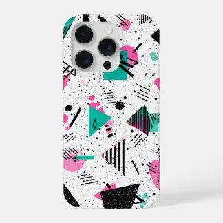Retro Memphis Geometric Pattern iPhone 15 Pro Hülle