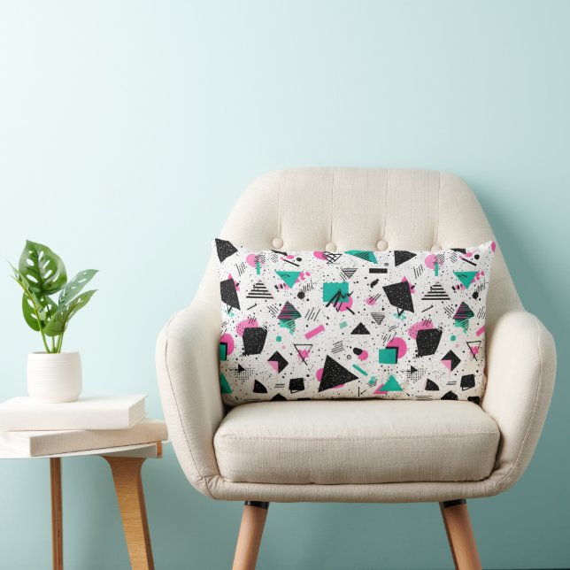Retro Memphis Geometric Pattern Lendenkissen (Stuhl )