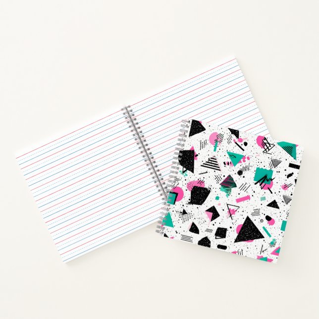 Retro Memphis Geometric Pattern Notizbuch (Innenseite)