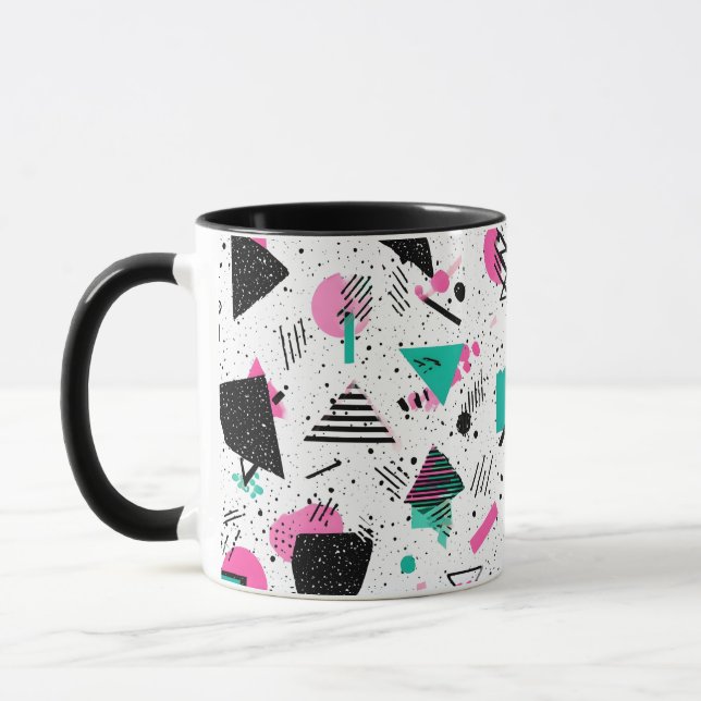 Retro Memphis Geometric Pattern Tasse (Links)