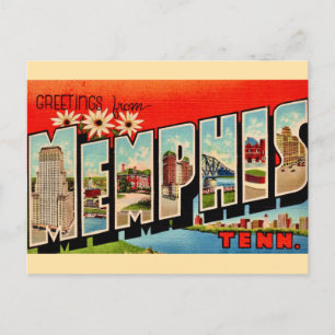 Retro Memphis Grußkarte Postkarte