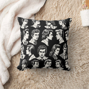 Retro Men Fairstyles Illustration Kissen