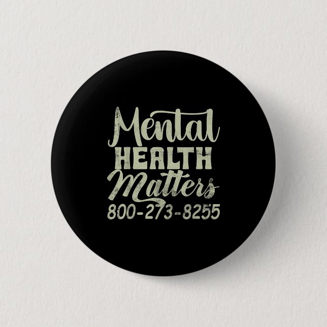 Retro Mental Health S 800-273-8255 Awareness  Button (Vorderseite)