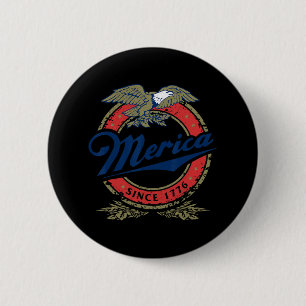 Retro Merica Adler 4. Juli Lustig Usa Männer Fraue Button