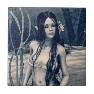 Retro Mermaid Fliese