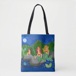Retro Mermaid Grotto Folk Tasche