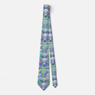 Retro Mermaid Muster Pastellfarben Krawatte
