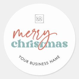 Retro Merry Christmas Custom Business Company Logo Runder Aufkleber