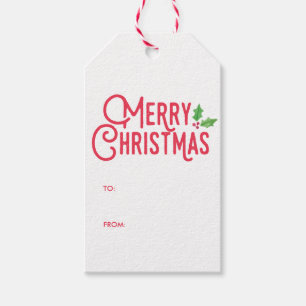 Retro Merry Christmas Geschenktasten Geschenkanhänger
