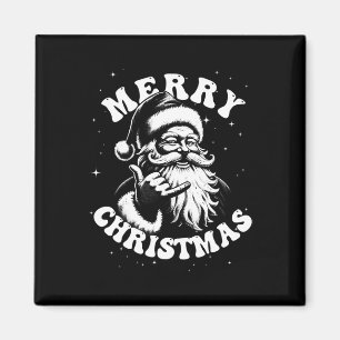 Retro Merry Christmas Santa Shaka Hawaiian Surf Sk Magnet