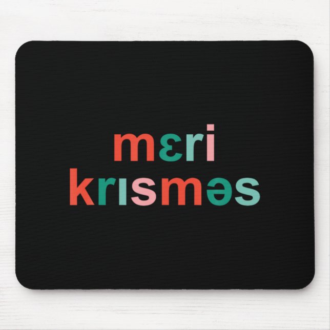 Retro Merry Christmas Slp Phonetics Funny Speech T Mousepad (Vorne)