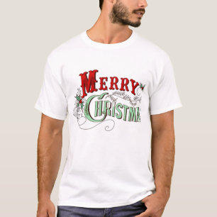 Retro Merry Christmas Typografie T-Shirt