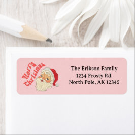Retro Merry Christmas Weihnachtsadressen Labels