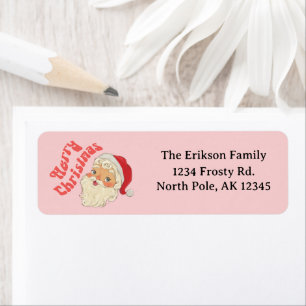 Retro Merry Christmas Weihnachtsadressen Labels