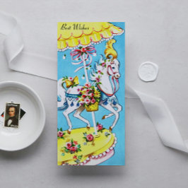 Retro Merry-Go-Round Best wünscht Geburtstagkarte