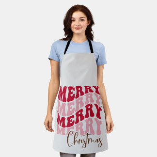 Retro "Merry Merry Christmas" Schürze