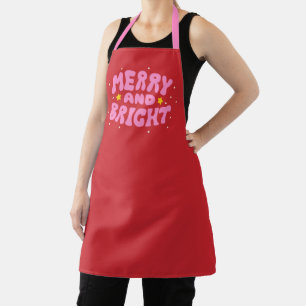 Retro Merry und Bright Holiday Design Schürze