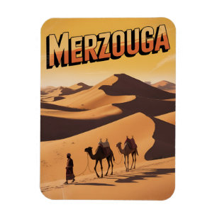 Retro Merzouga Sahara Kamelritt Marokko Reise Magnet