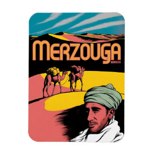 Retro Merzouga Sahara Kamelritt Marokko Reise Magnet