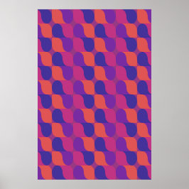 Retro-Metabälle Abstrakte geometrische Muster Poster