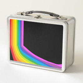 Retro Metal Lunch Box mit Regenbogendesign