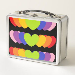 Retro-Metal-Lunchbox mit Regenbogenfarben  Metall Brotdose