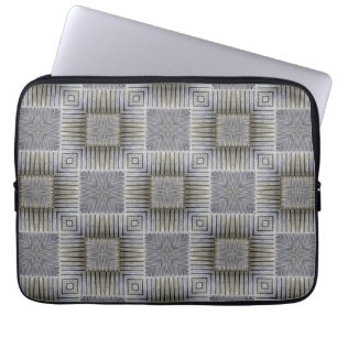 Retro Metallisches Silver Decorative Squares-Muste Laptopschutzhülle