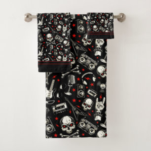 Retro-Metallmuster Badhandtuch Set