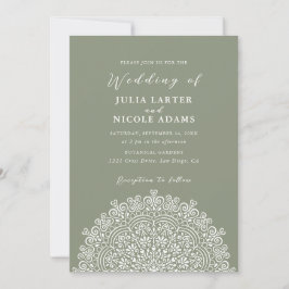 Retro Mexican Terrain Flourishing Mandala Wedding Einladung