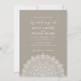 Retro Mexican Terrain Flourishing Mandala Wedding Einladung