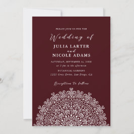 Retro Mexican Terrain Flourishing Mandala Wedding Einladung
