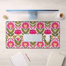Retro-mexikanische Blumen Fuchsienrosa Floral