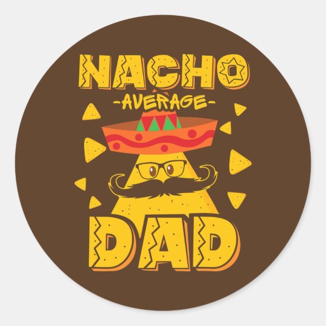 Retro mexikanischer Vater für Nacho Liebhaber Vate Runder Aufkleber (Vorderseite)